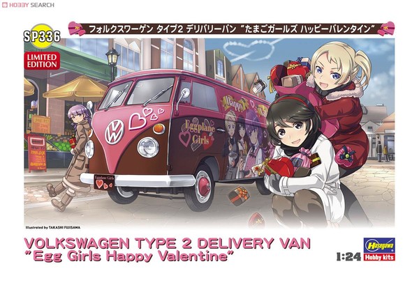 Volkswagen Type 2 Delivery Van (Egg Girls Happy Valentine), Hasegawa, Model Kit, 4967834521360